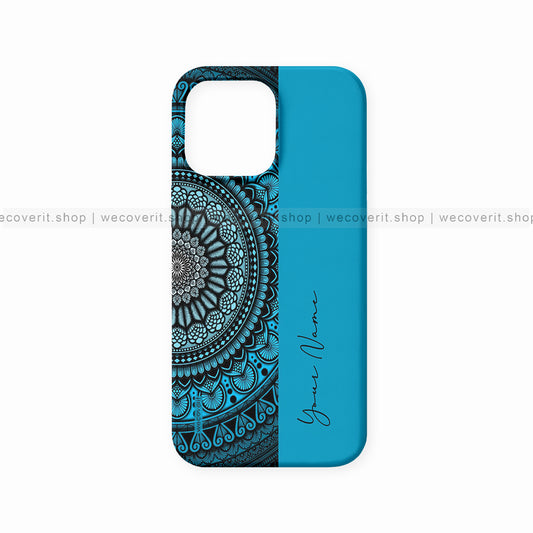 Blue Mandala Art Name Mobile Cover