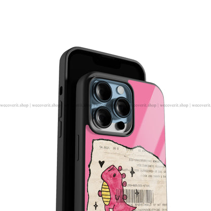 Paper Dino Pink Premium Glossy Phone Cover