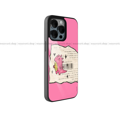 Paper Dino Pink Premium Glossy Phone Cover