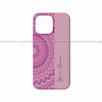 Pink Mandala Art Name Mobile Cover