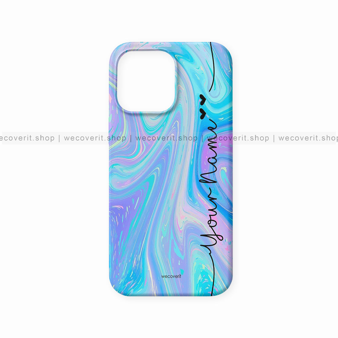 Blue Fluid Name Mobile Cover