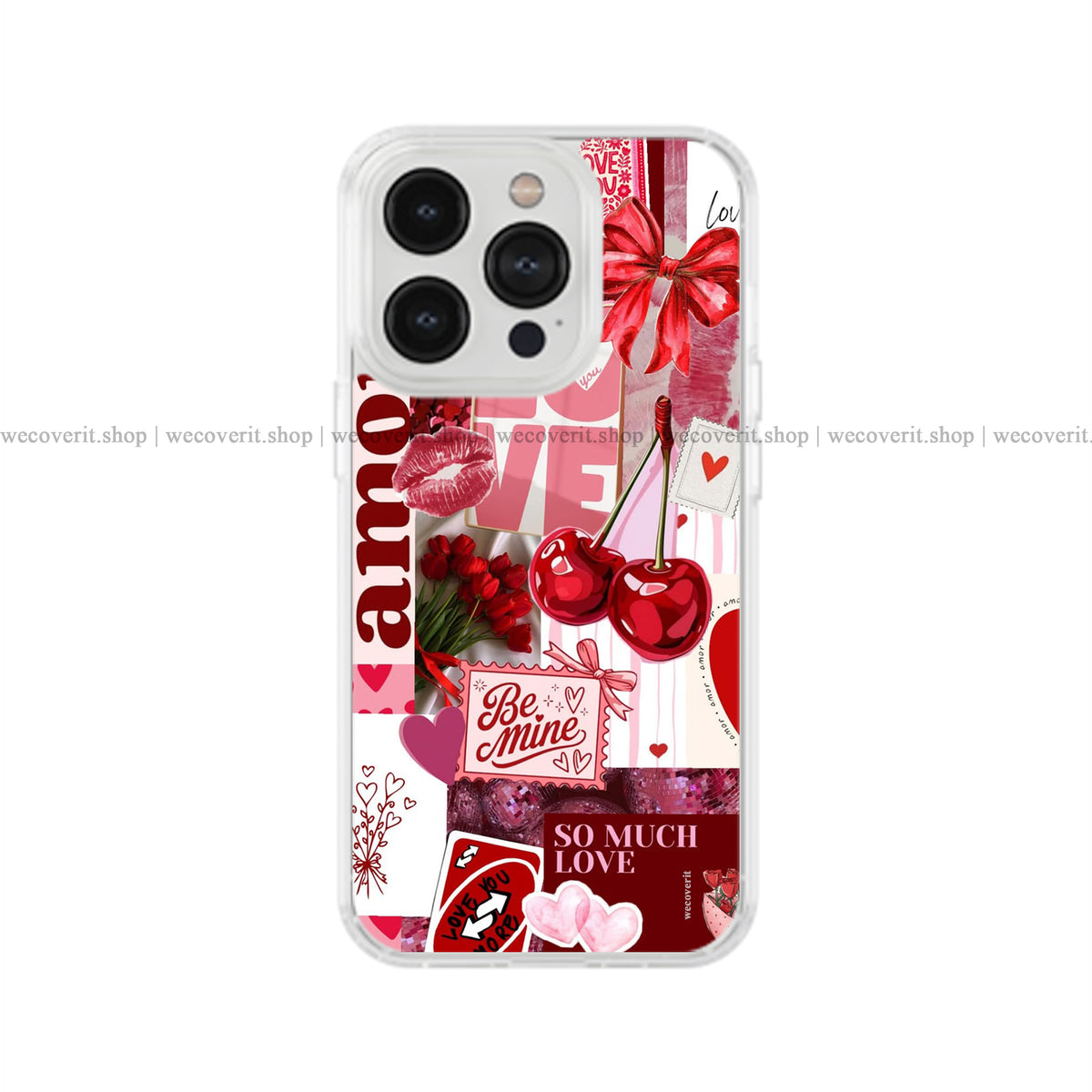 Cherry Love Notes Collage Soft Mobile Cover