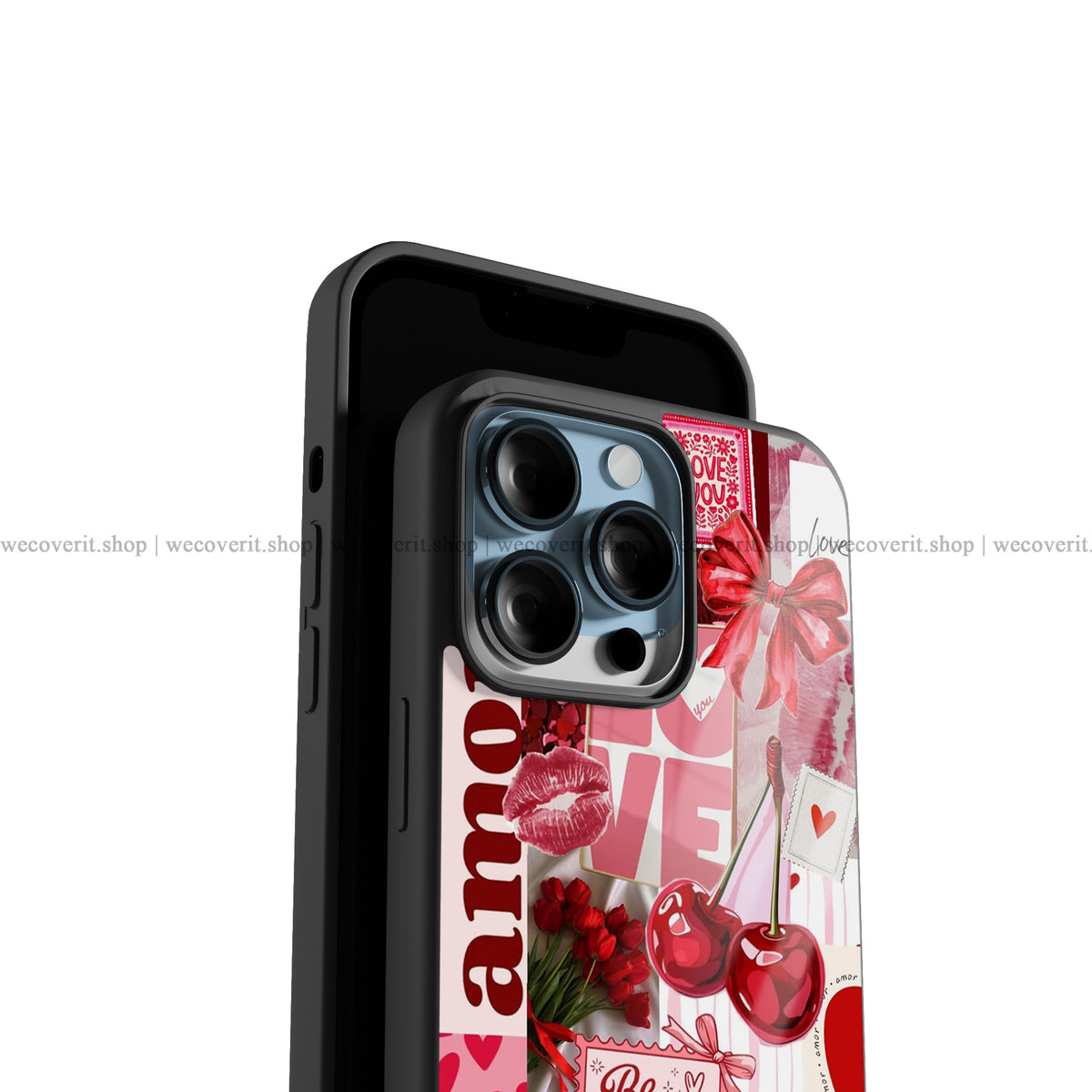 Cherry Love Notes Collage Premium Glossy Phone Cover