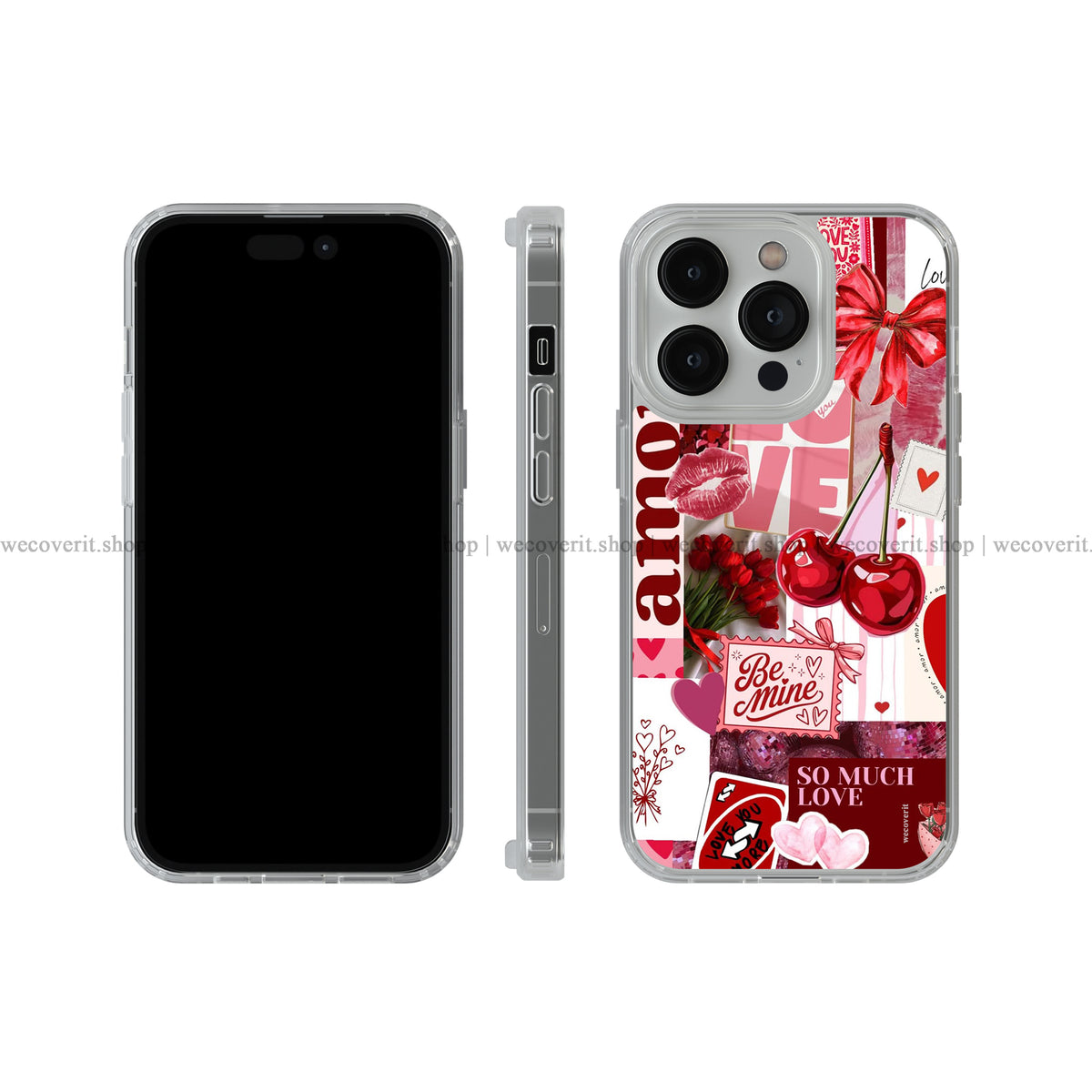 Cherry Love Notes Collage Soft Mobile Cover