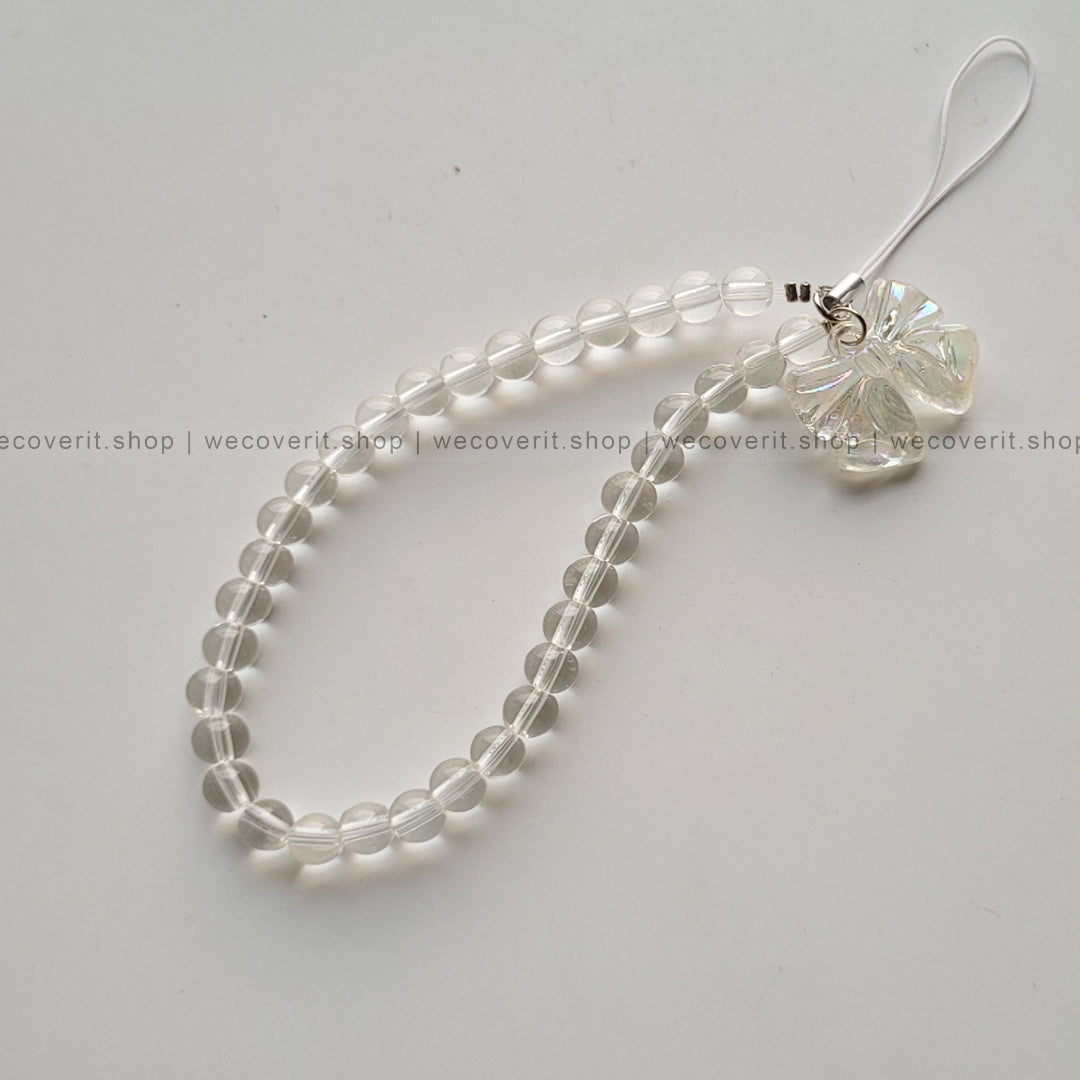 Bow with Crystal Beads Mobile Charm