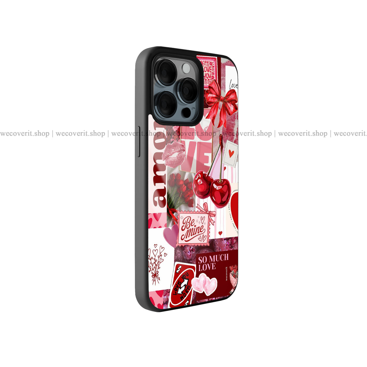 Cherry Love Notes Collage Premium Glossy Phone Cover