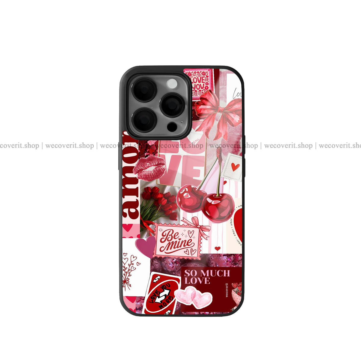 Cherry Love Notes Collage Premium Glossy Phone Cover