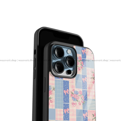 Blueberry Bow Patch Premium Glossy Phone Cover