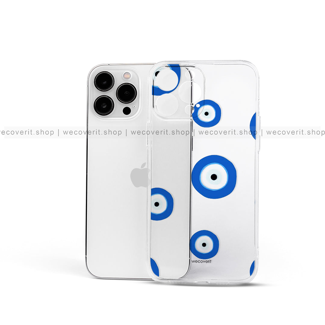 Evil Eyes Pattern Clear Transparent Mobile Cover