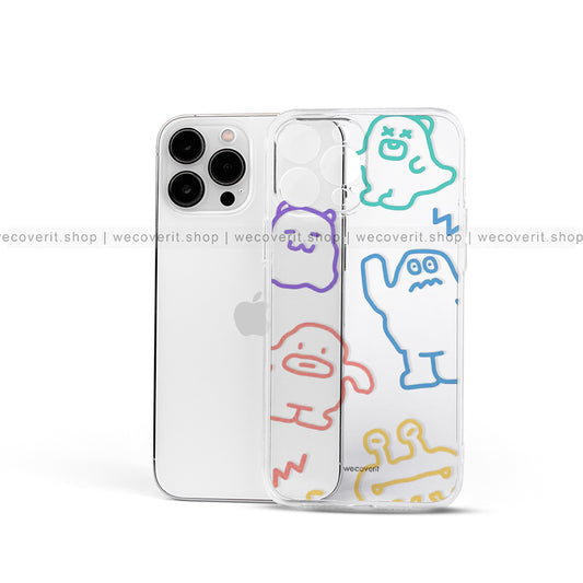 Alien Doodles Clear Transparent Mobile Cover