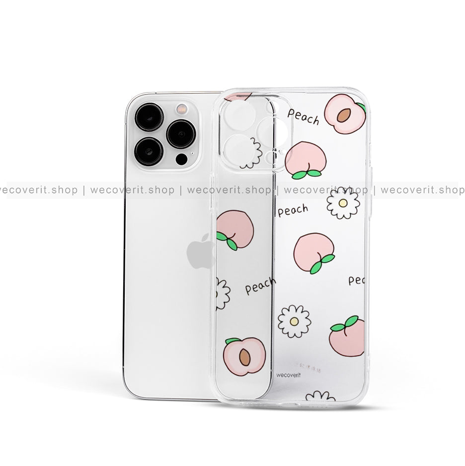 Peachy Dreams Transparent Mobile Cover