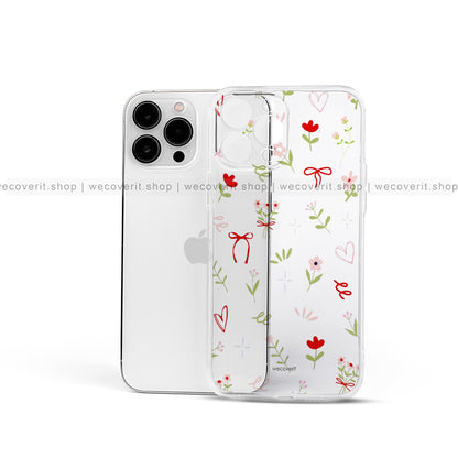 Floral Elegance Transparent Mobile Cover