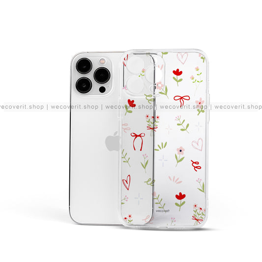 Floral Elegance Transparent Mobile Cover