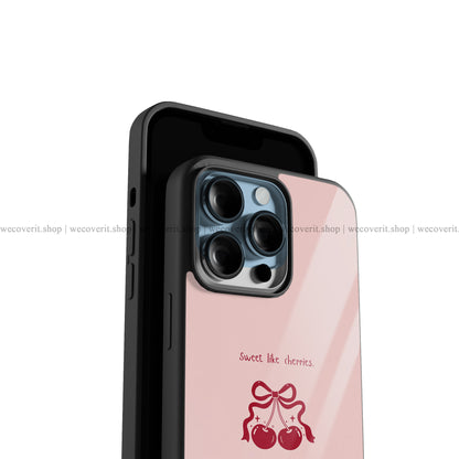 Sweet Cherry Bow Premium Glossy Phone Cover