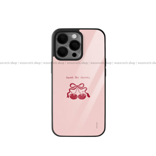 Sweet Cherry Bow Premium Glossy Phone Cover