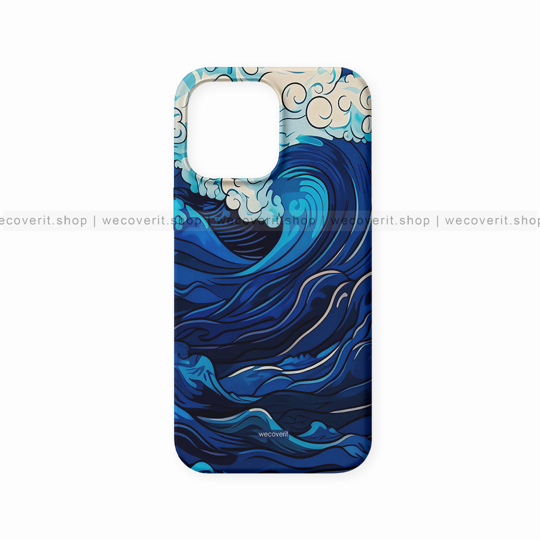 Artistic Blue Waves Mobile Cover