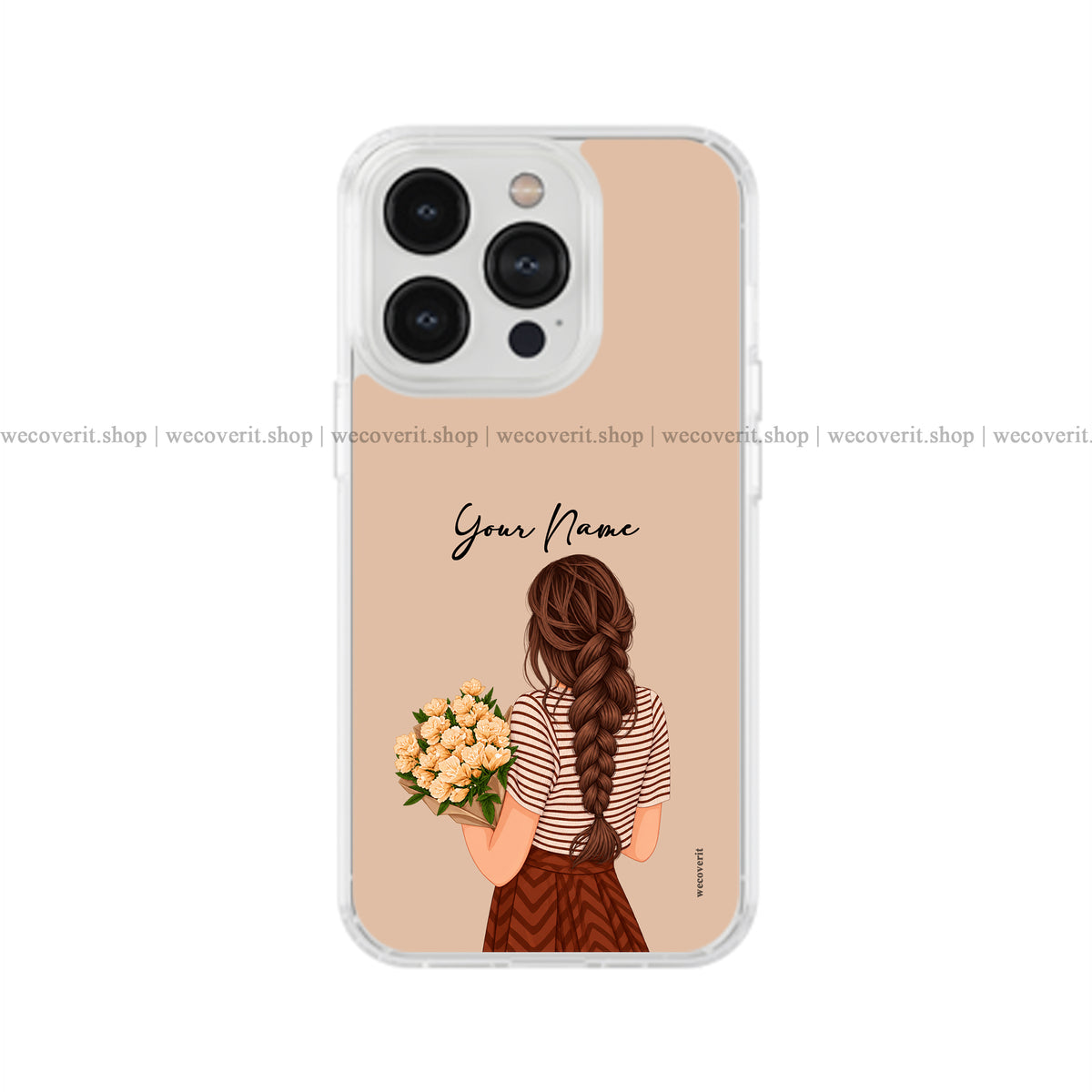 Cottage Bloom Girl Illustration Soft Mobile Cover