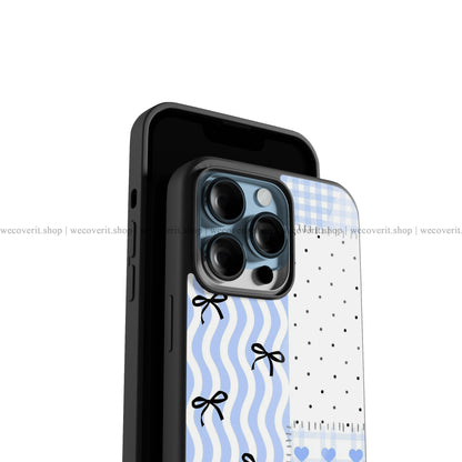 Blue Bow Diary Premium Glossy Phone Cover