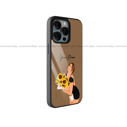 Sunflower Crush Illustration Premium Glossy Phone Cover