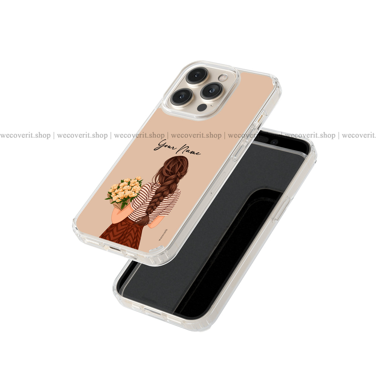 Cottage Bloom Girl Illustration Soft Mobile Cover