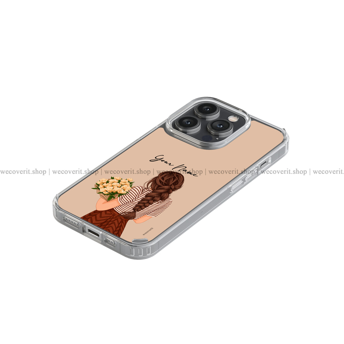 Cottage Bloom Girl Illustration Soft Mobile Cover