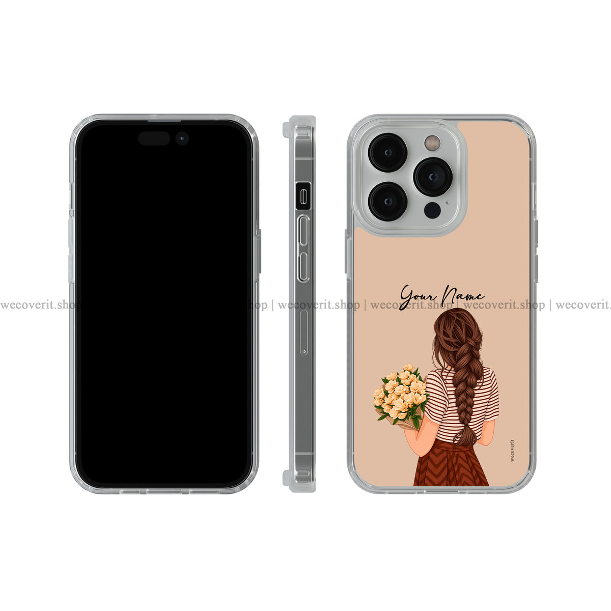 Cottage Bloom Girl Illustration Soft Mobile Cover