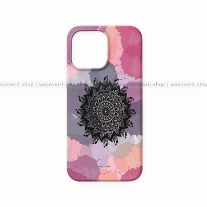 Pink Purple Splash Fluid Mandala Art Mobile Cover