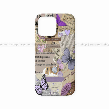 Butterfly with Newspaper Style Aesthetic Mobile Cover