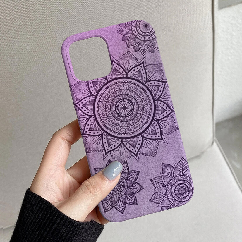 Purple & Black Mandala Art Mobile Cover