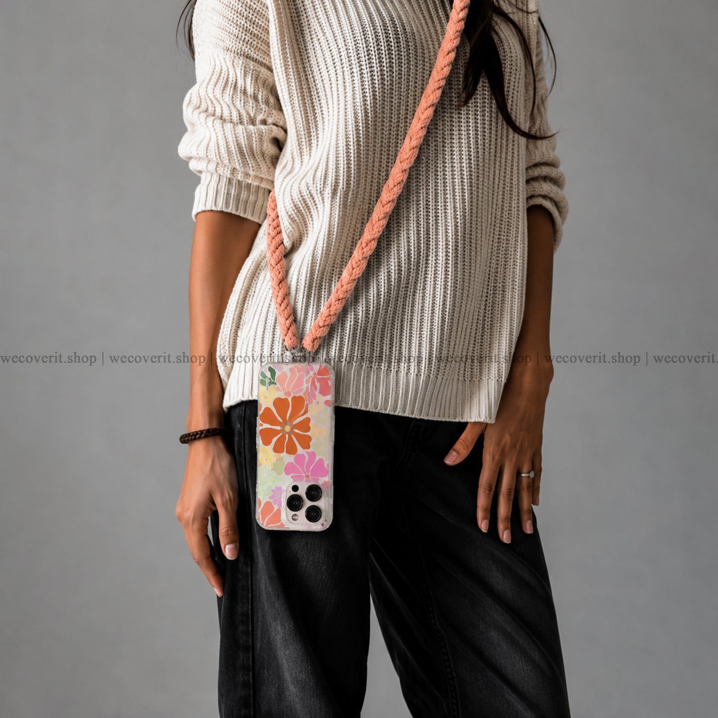 Crochet Peach Bliss Phone Slings