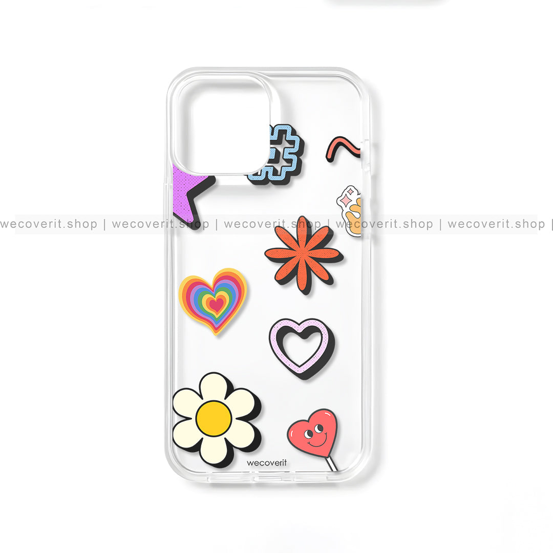 Abstract Stickers Transparent Mobile Cover