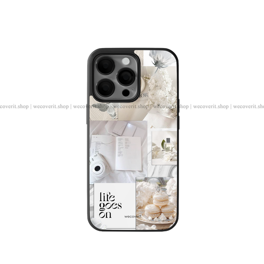 Aesthetic In White Premium Glossy Phone Cover