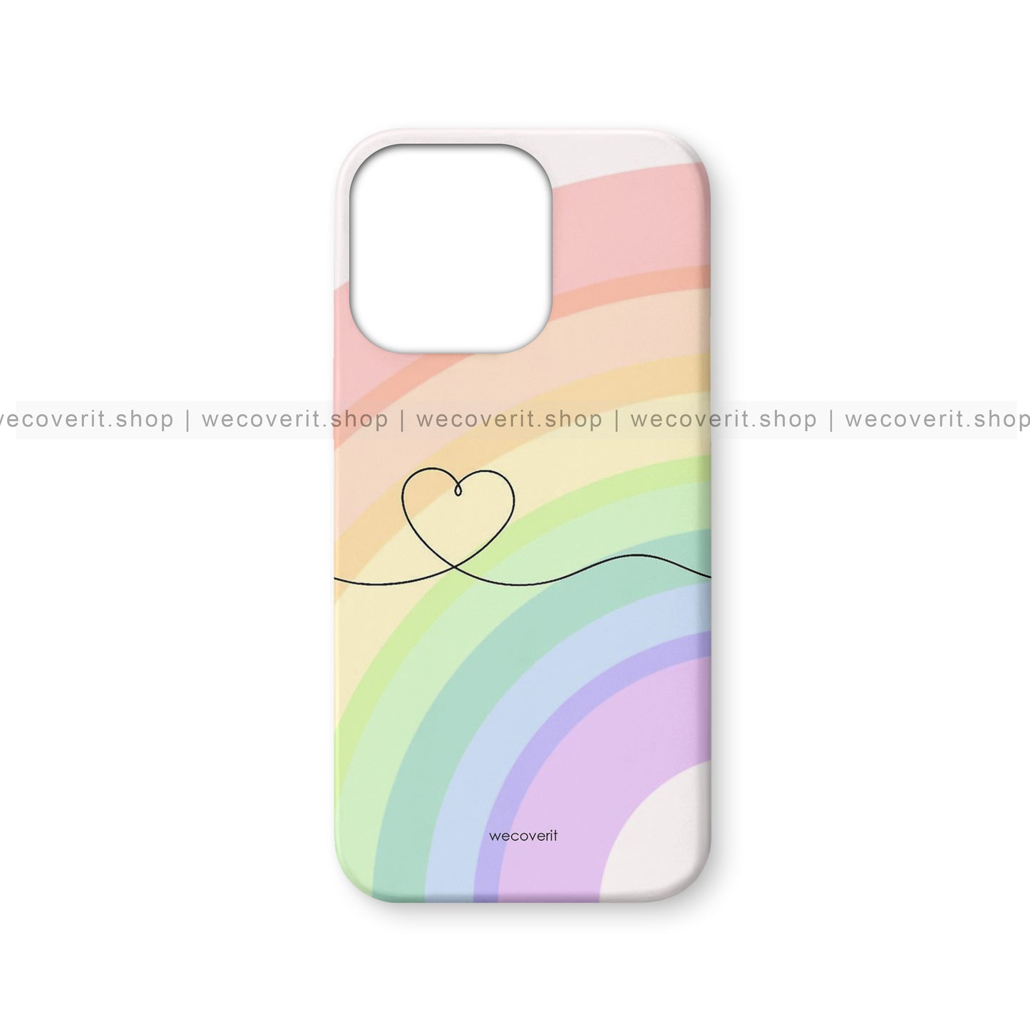 Rainbow with Heart Abstract Art Mobile Cover