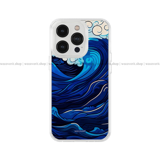 Artistic Blue Waves Soft Mobile Cover