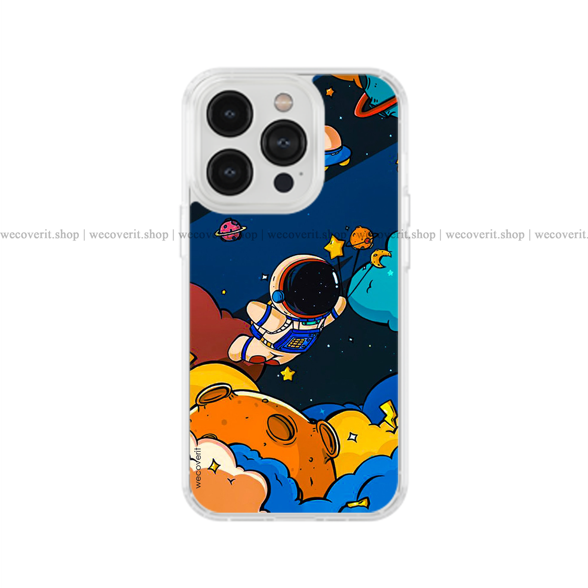 Astronaut Flying Space Soft Mobile Cover