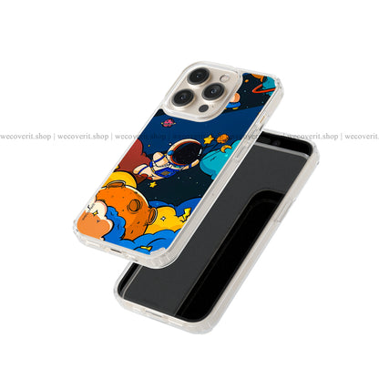 Astronaut Flying Space Soft Mobile Cover