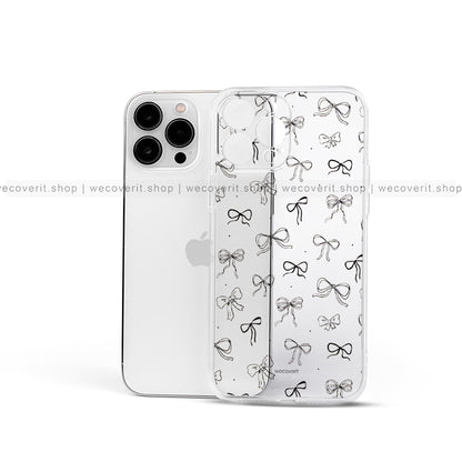 Black Bow Transparent Mobile Cover