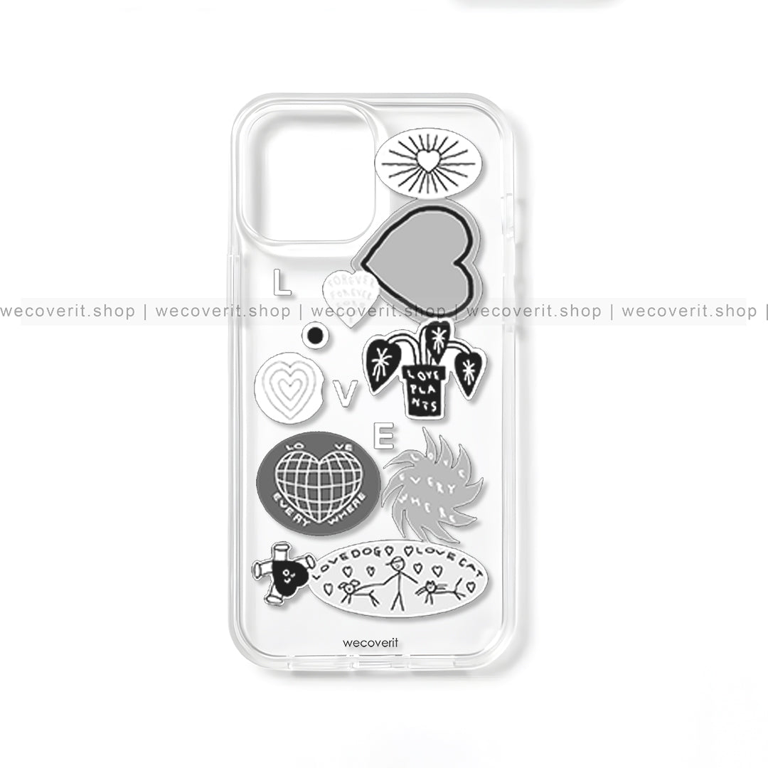 Black Tone Transparent Mobile Cover