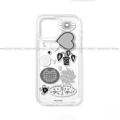 Black Tone Transparent Mobile Cover
