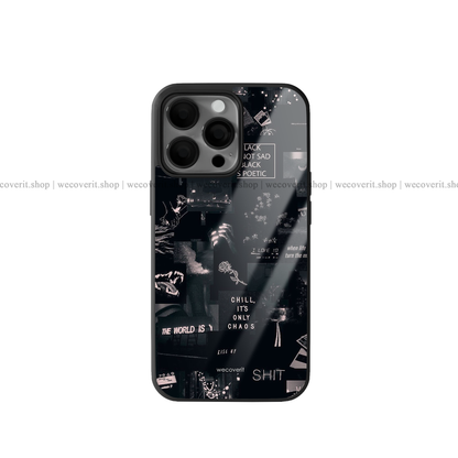 Black Vibe Aesthetic Premium Glossy Phone Cover