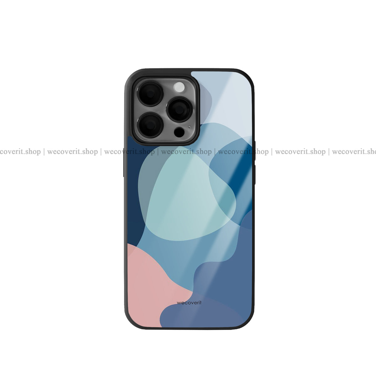 Blue Bubble Abstract Art Premium Glossy Phone Cover