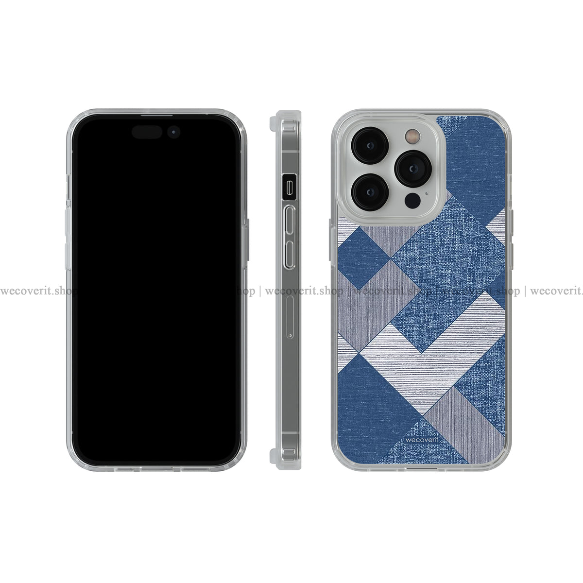 Blue Geometrical Pattern Soft Mobile Cover