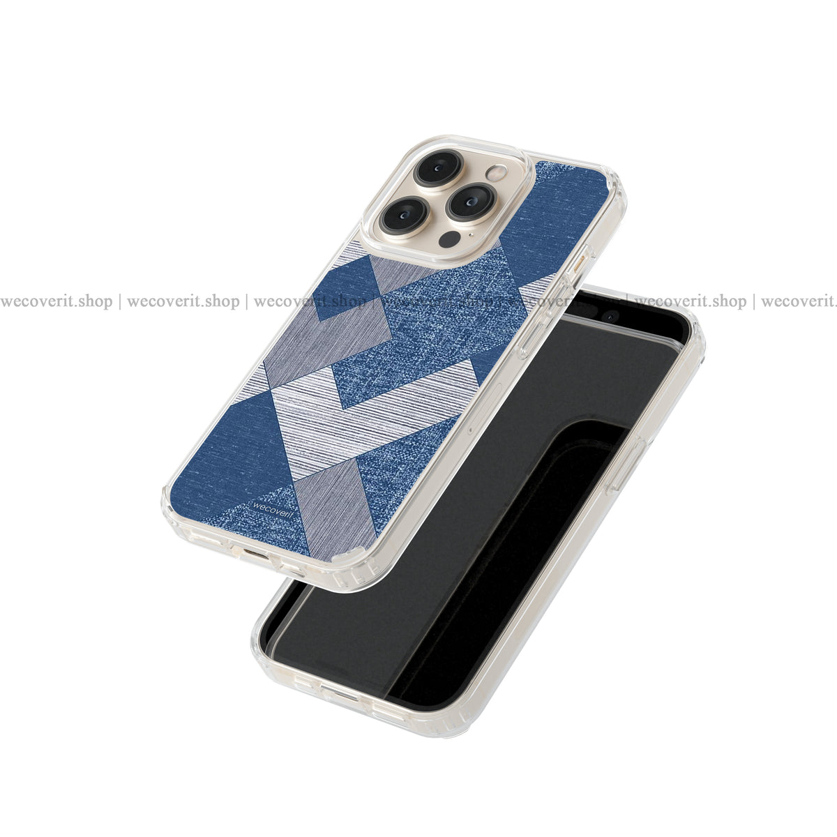 Blue Geometrical Pattern Soft Mobile Cover
