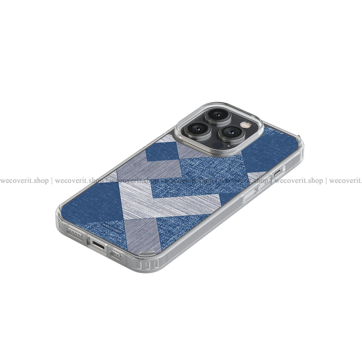 Blue Geometrical Pattern Soft Mobile Cover