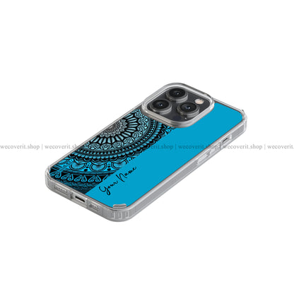 Blue Mandala Art Name Soft Mobile Cover