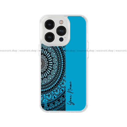 Blue Mandala Art Name Soft Mobile Cover