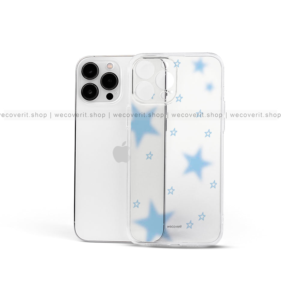 Blue Stars Transparent Mobile Cover