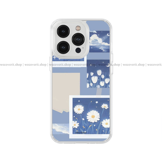 Blue Aesthetic Flower Soft Mobile Cover