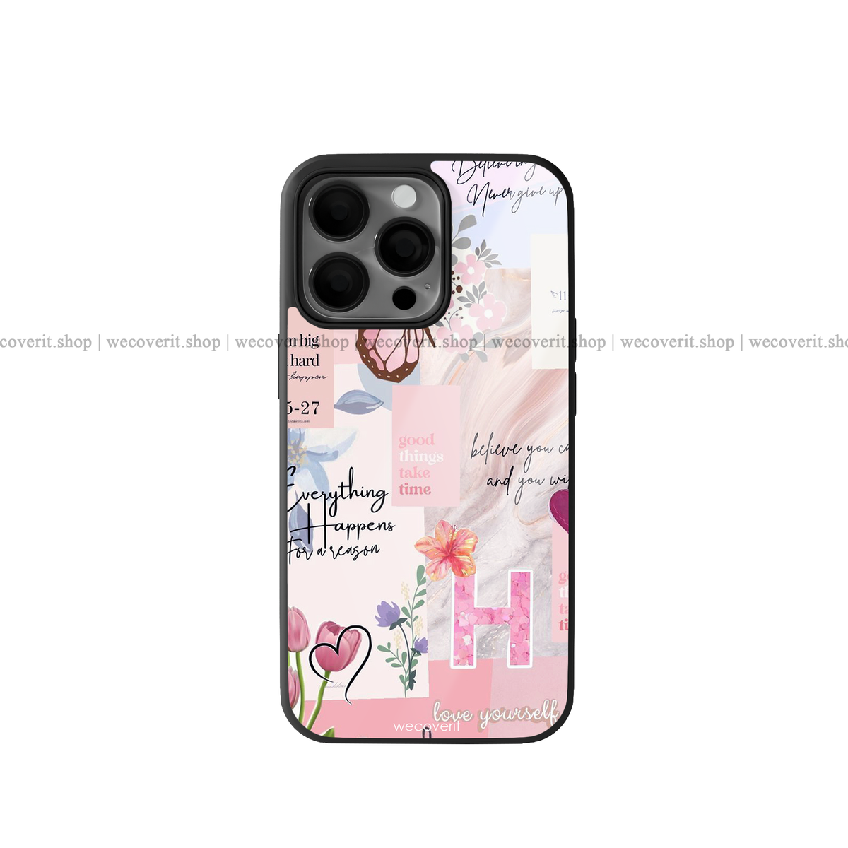 Blush Notes Aesthetic Premium Glossy Phone Cover