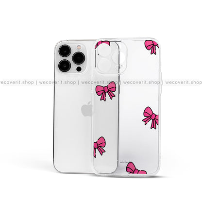 Bow Pattern Transparent Mobile Cover